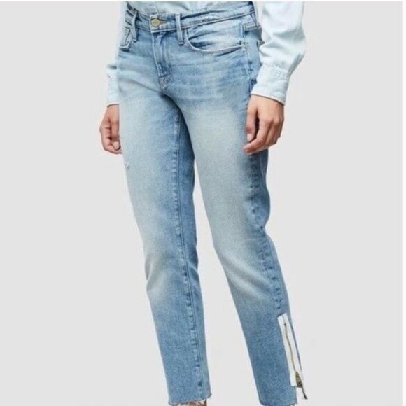 Frame jeans le high straight‎ rawhem exposed zipper - Picture 1 of 7